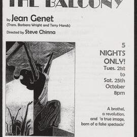 The balcony, 2003. Program
