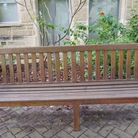 62755P - UWA Benches Project - INDONESIAN : DONATED BY THE INDONESIAN AMBASSADOR H. E. MR. ROESMAN 1988 - Patricia Crawford Court, Arts - Close Up