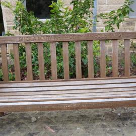 62763P - UWA Benches Project - KENWORTHY : SHEILA MARY KENWORTHY (McCLEMANS) - Patricia Crawford Court, Arts - Close Up