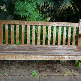 62796P - UWA Benches Project - SPELDEWINDE : Mr Francis Garvin Courtenay Speldewinde BE (Hons) 1956 - Tropical Grove, Great Court South - Close Up