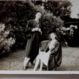 62626P - Frank Feakes and Margaret Feakes in Graduation Robes - 1946