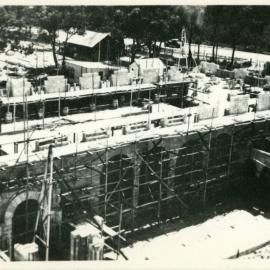 51P - Construction - Administration Building - elevated view from east side - vehicle on Perth Fremantle Road in background - circa November 1929