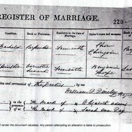 Chow Moon marriage certificate