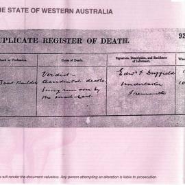 Chow Moon death certificate