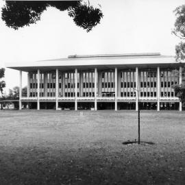 285P - View of north elevation of Reid Library from Great Court - 1966