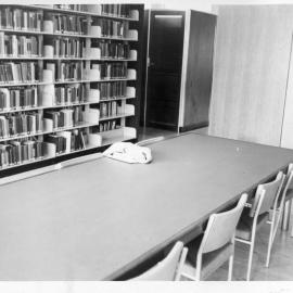 310P - Reid Library interior - Large table and shelving with books - 22 December 1965