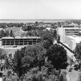 547P - View of new Library under construction from Winthrop Tower and Physics Buildings