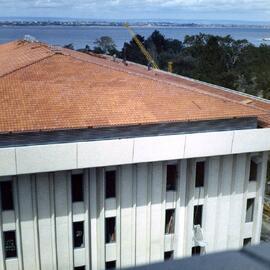 2573P - Reid Library - 24 October 1963 - Construction - View from Physics building - River in background
