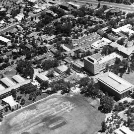3439P - High angle Aerial view showing Reid Library - Mathematics buildings under construction - North west corner of campus