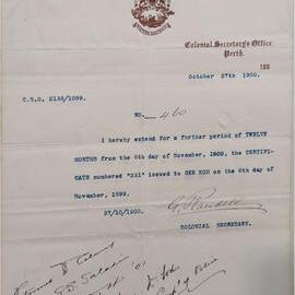 Gee Koh Return to Colony (SRO: S675 Cons 527 1899/2138)