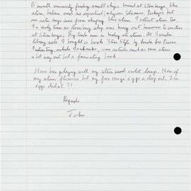 John [sic] letter, to Peter Genge, [1986] September 29