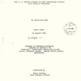 Oral History Transcript - Percy Fong