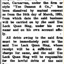 Dissolution of partnership - Yee Donson and Yee Lock