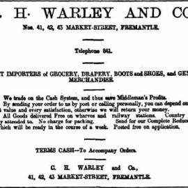 C. H. Warley & Co. advertisement 1899