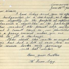 Letter to Winson Quan Sing, 1945