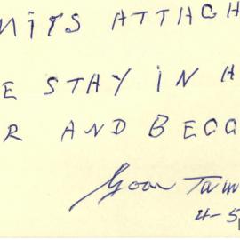 Goon Tam Hoy's request for citizenship - 1960