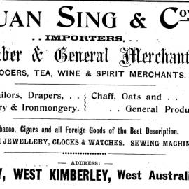 Quan Sing & Co. 1908 Post Office Directory advertisement