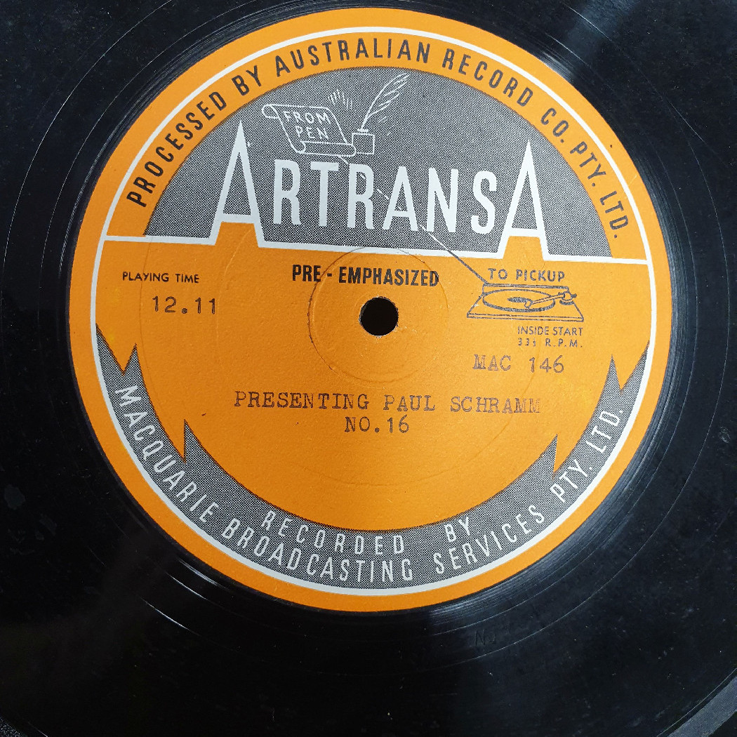 Presenting Paul Schramm. No. 16