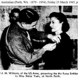 Renie Hoy Poy - 1945 medal