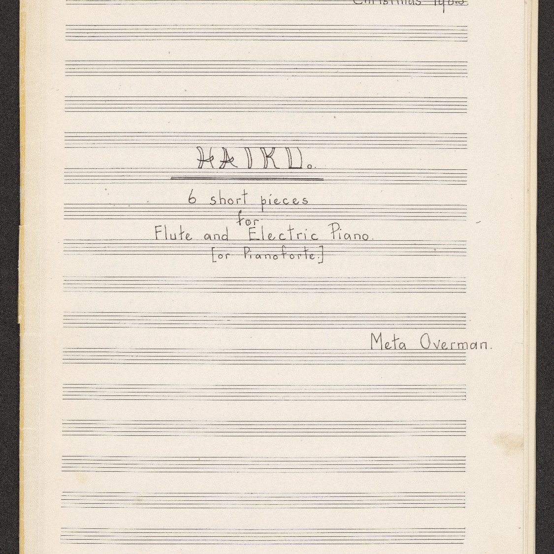 Haiku ; Sonata for Piano