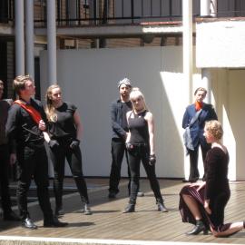 Titus Andronicus, 2014. Production photo. 1.1 Tamora pledges.