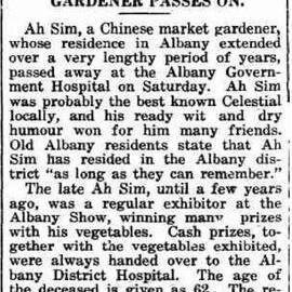 Obituary for Ah Sim