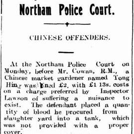 Northam Police Court: Chinese Offenders