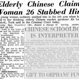 Elderly Chinese Claims Woman 26 Stabbed Him