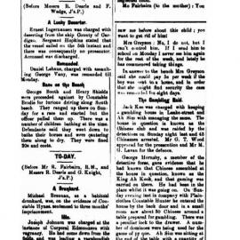 The Gambling Raid - November 1903