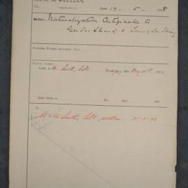 Gee See Shing & Tung See Shing 1898-1284