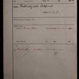 Soon Son 1900-1874 naturalisation