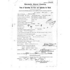 Yuen Reymond Karrakatta Cemetery record