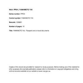 CHUI Yae Passport NAA: PP9/4