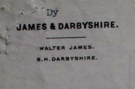James & Darbyshire letterhead around 1899 (source: State Records Office, S675, Cons 527, 1899/1303).
