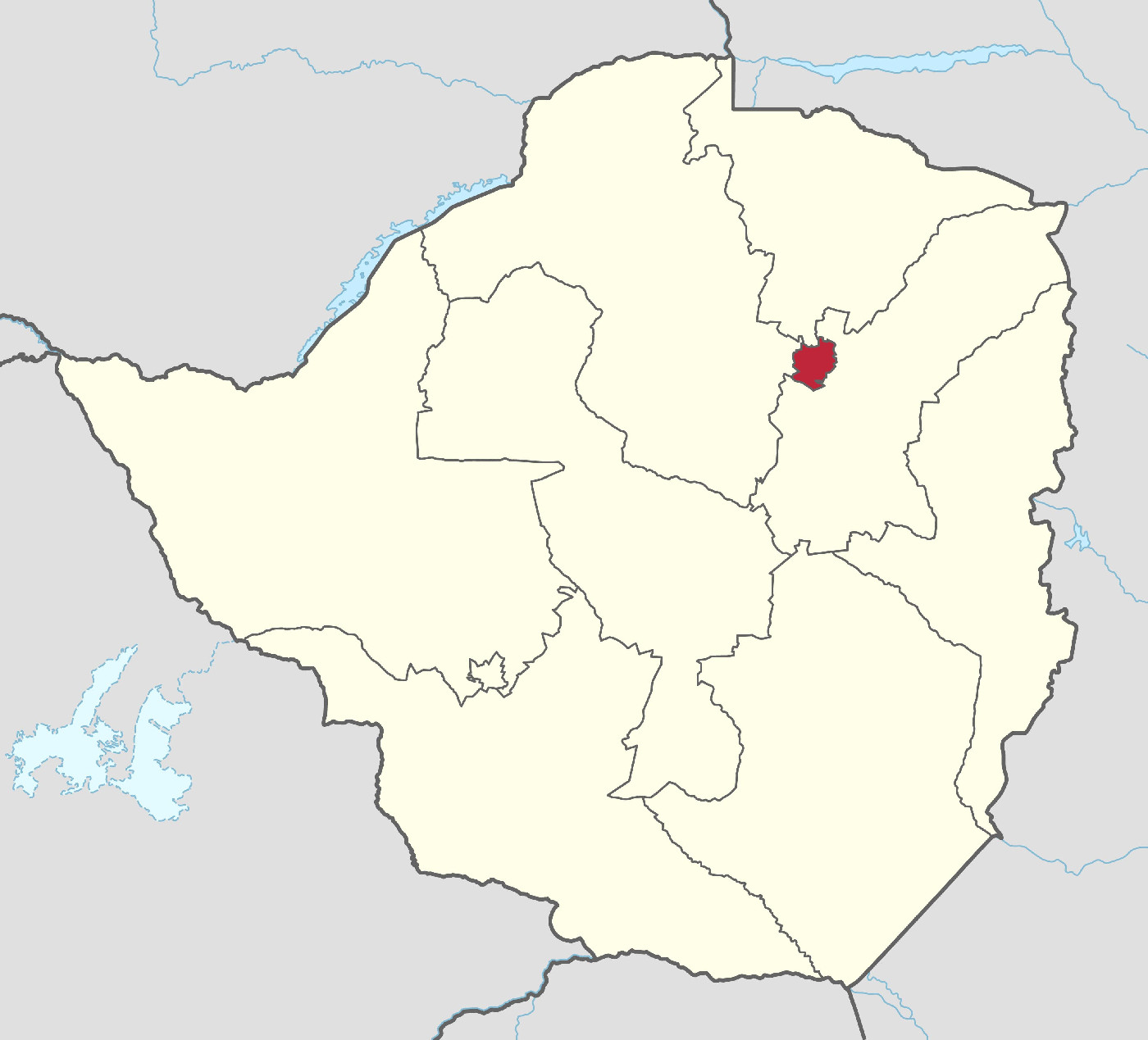 (Source: Zimbabwe adm location map.svg: NNWthis file: Furfur - This file was derived from: Zimbabwe adm location map.svg, CC BY-SA 4.0)