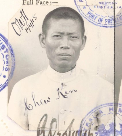 Photograph of Chow Ken aged 40 in 1915 from his CEDT paperwork (source: NAA: K1145, 1915/140)