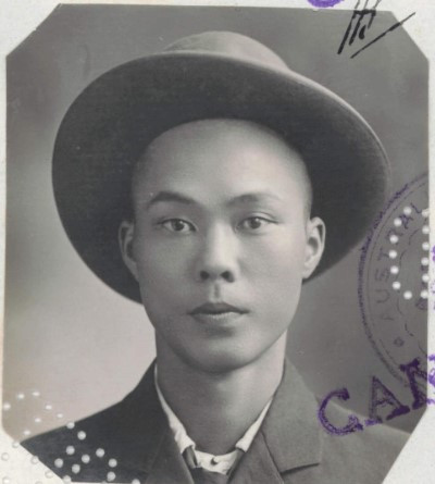 Chung Hop aged 25 in 1910 from his CEDT paperwork (source: NAA: K1145, 1910/98) 