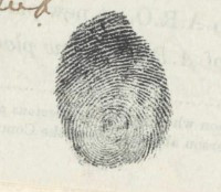 Fingerprint of Ho Ah Sin in 1917 from his War Registration File 1916-1920 (source NAA: PP14/3, CHINESE/HO A S)