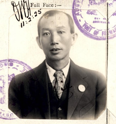 Photograph of Jong Nie aged 42 in 1925 from his CEDT paperwork (NAA: K1145, 1925/28)