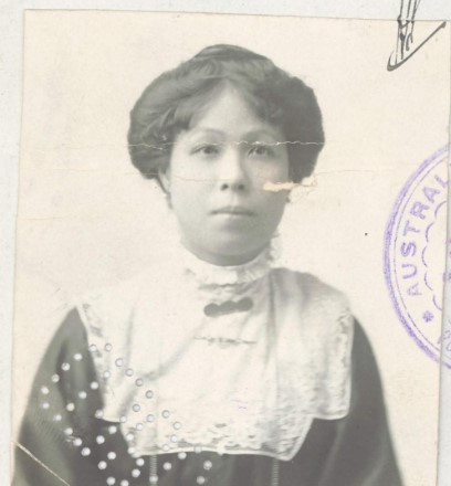 Kum Oy Moon Ying aged 31 in 1910 from her CEDT paperwork (source: NAA: K1145, 1910/110)