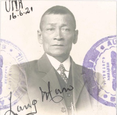 Lang Man aged 53 in 1921 from his CEDT paperwork (source: NAA: K1145, 1921/107)