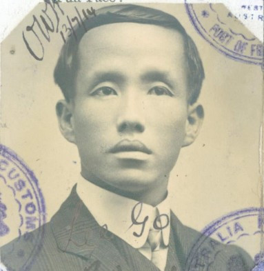 Lee Go aged 32 in 1914 from his CEDT paperwork (source: NAA: K1145, 1914/146)