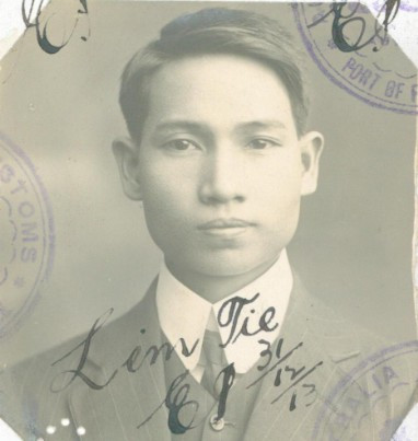 Lee Tie aged 33 in 1913 from his CEDT paperwork (source: NAA: K1145, 1913/213)