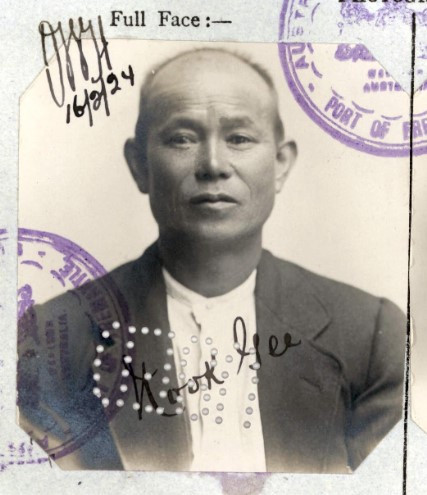 Photograph of Nook Gee aged 53 in 1924 from his CEDT paperwork (source: NAA: K1145, 1924/29)