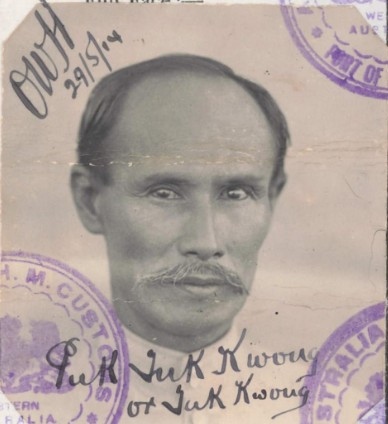 Puk Tuk Kwong aged 50 in 1914 from his CEDT paperwork (source: NAA: K1145, 1914/121)