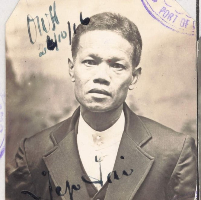 Tep Tie aged 45 in 1916 from his CEDT paperwork (source: NAA: K1145, 1916/151)