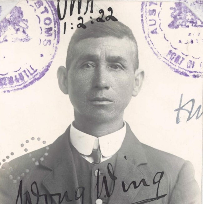 Wong Wing (1) aged 48 in 1922 from his CEDT paperwork (source: NAA: K1145, 1922/9)