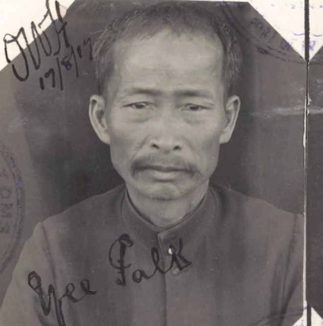 Yee Palk aged 50 in 1917 from his CEDT paperwork (source: NAA: K1145, 1917/103)