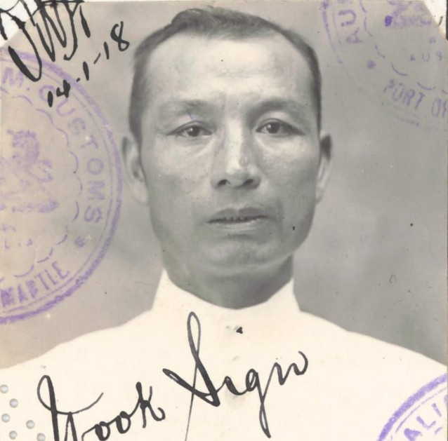 Yook Sign aged 38 in 1918 from his CEDT paperwork (source: NAA: K1145, 1918/9)