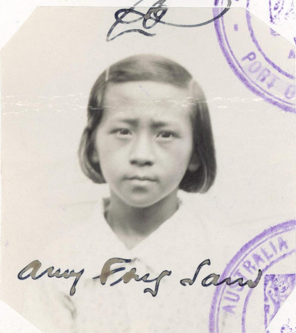 Amy Fong Sam pictured age 11 on her Certificate Exempting her from the Dictation Test (source: National Archives, K1145, 1935/19).